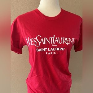 YSL tee in RED ONLY.